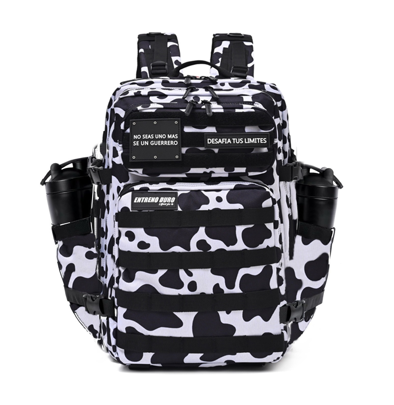 Mochila Táctica 45L Blanca y Negra Vaca