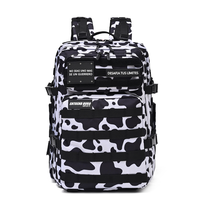 Mochila Táctica 45L Blanca y Negra Vaca - Imagen 2